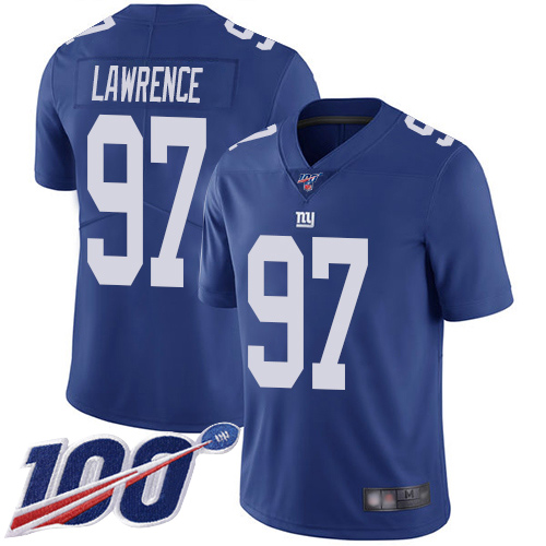 Men New York Giants #97 Dexter Lawrence Royal Blue Team Color Vapor Untouchable Limited Player 100th Season Football NFL Jersey